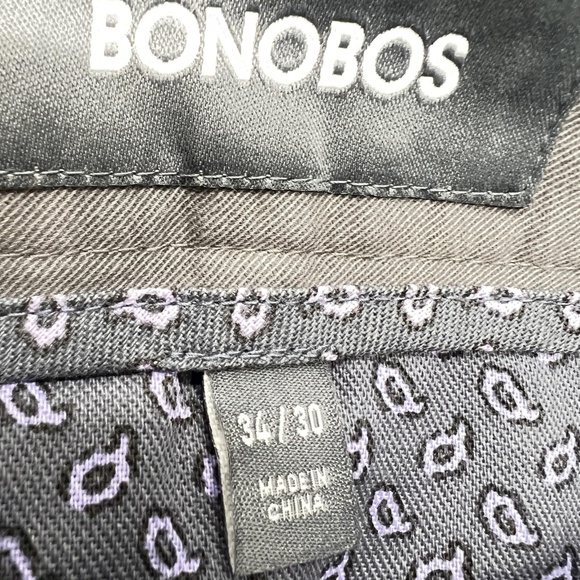 Bonobos Pants Mens 34x30 Gray Tailored Stretch Chino Straight Leg Flat Front - Picture 8 of 11